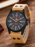 Shein- 1pc Men Round Pointer Date Quartz Watch & 3pcs Bracelet