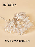 Shein- 1pc String Light With 20pcs Flower Shaped Bulb