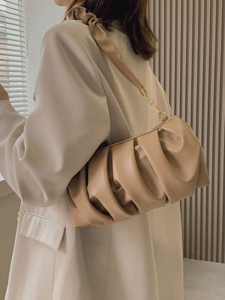 Shein - Fashionable And Versatile Ruffled Solid Color Shoulder Bag ...