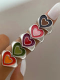 Shein- 5pcs Heart Decor Ring