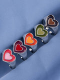 Shein- 5pcs Heart Decor Ring