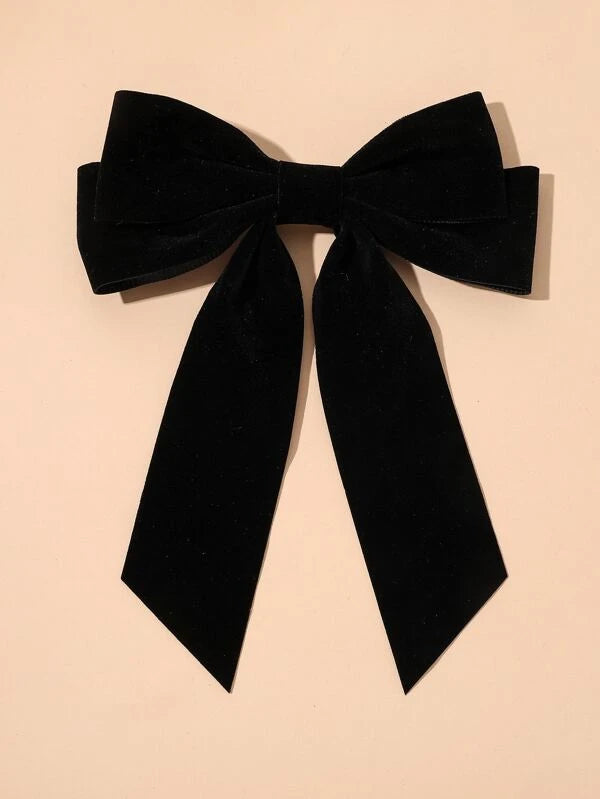 Shein - Solid color bow decoration hair clip