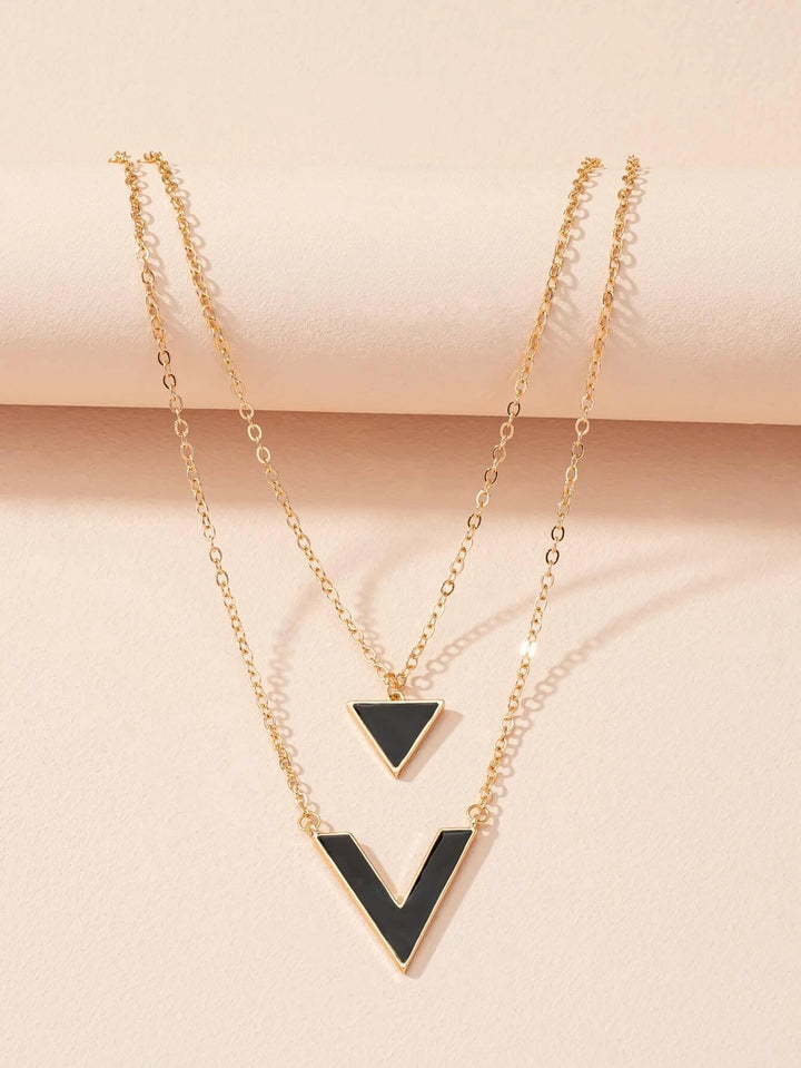 Shein- Geo necklace layered necklace