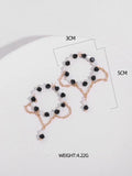Shein - Bead & Chain Decor Hoop Earrings