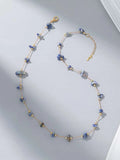 Shein - Stone Decor Necklace- Navy Blue