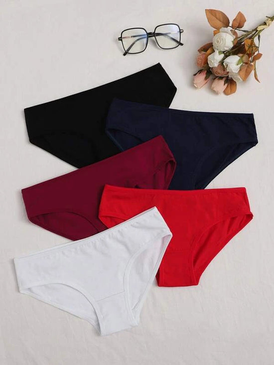 Shein Basic style solid color briefs 5 pieces