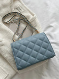 Shein- Minimalist Quilted Chain Flap Square Bag
