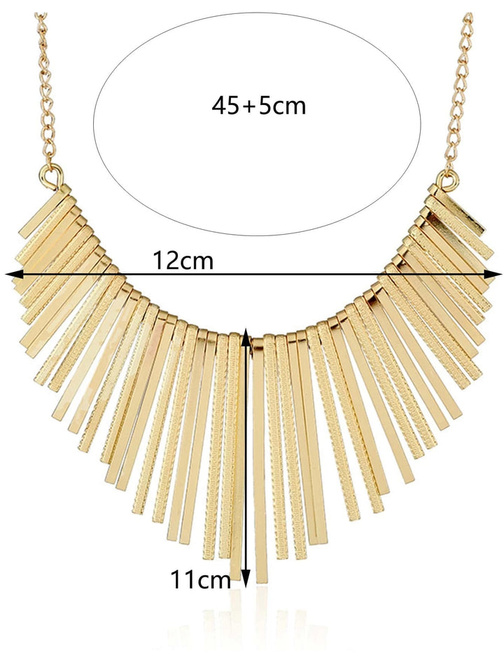 Shein - Metal Tassel Charm Necklace