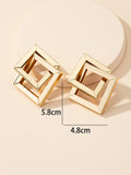 Shein - Geometric Design Stud Earrings