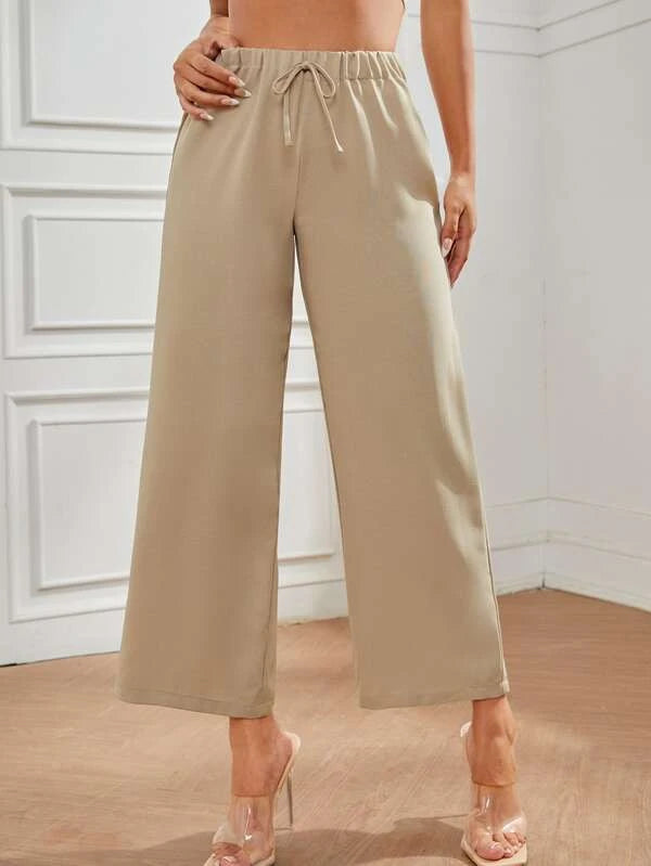 Shein - Petite Knot Front High Waist Trousers – Bagallery
