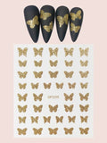 Shein - 1Sheet Metallic Butterfly Print Nail Art Sticker