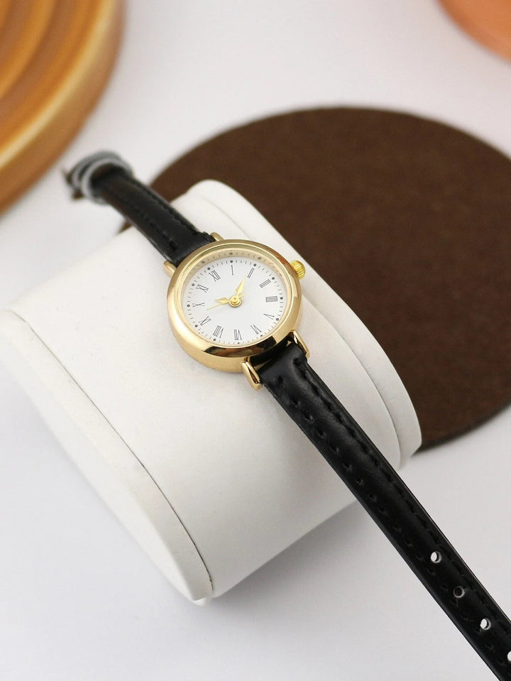 Shein- Minimalist Round Pointer Quartz Watch