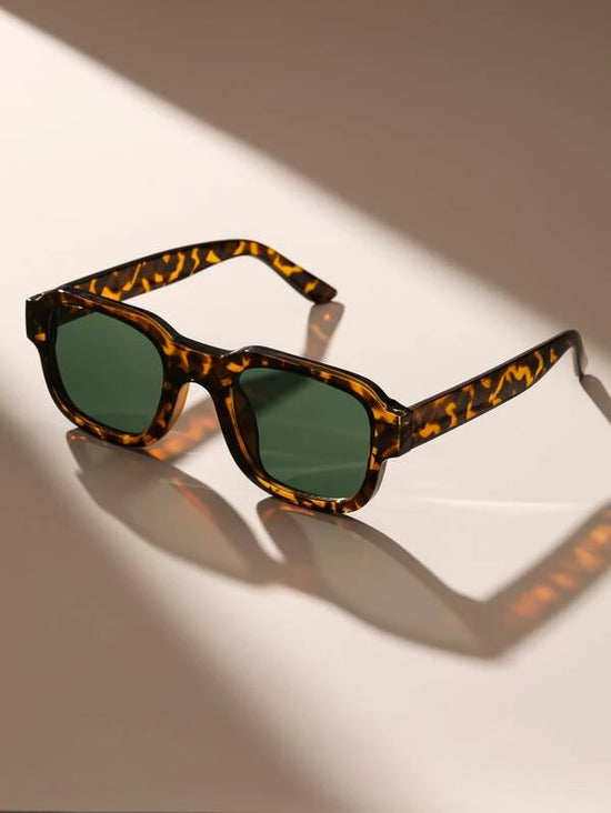 Shein- Tortoiseshell Print Square Frame Fashion Glasses