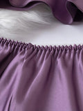 Shein- Short Pajama Set With Satin Strap Top- Purple