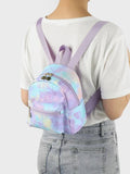Shein Classic mini tie-dye backpack with label detail