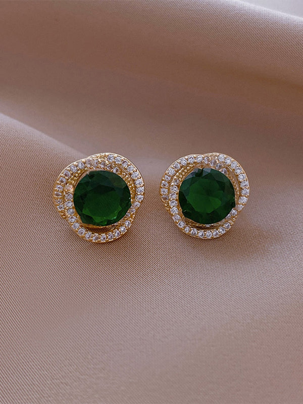 Shein - Rhinestone Decor Stud Earrings