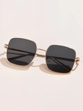 Shein- Square Metal Frame Sunglasses