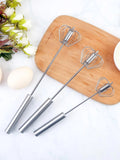 Shein- 1pc Stainless Steel Semi-automatic Egg Beater