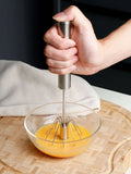 Shein- 1pc Stainless Steel Semi-automatic Egg Beater