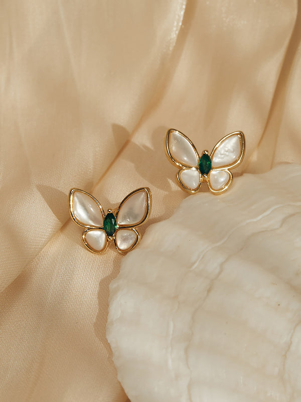 Shein - Butterfly Design Stud Earrings