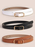 SHEIN 3pcs oval buckle belt
