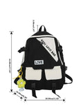 Shein Practical monogram printed backpack with free buckle and bag charm