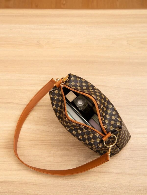 SheIn Mini Geometric Graphic Satchel Bag Brown: Buy Online at Best Price in  Egypt - Souq is now