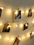 Shein- 1pc String Light With 10pcs Wooden Clip
