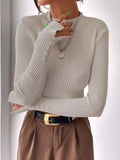 Shein Ribbed knit split sleeves sweater