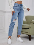 Shein High Waist Ripped Mom Fit Jeans
