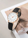 Shein - piece round index dial quartz watch with one piece bracelet