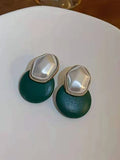Shein Faux pearl embellished hoop earrings
