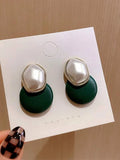 Shein Faux pearl embellished hoop earrings