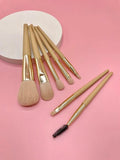 Shein - 7-Piece Wooden Makeup Brush Set