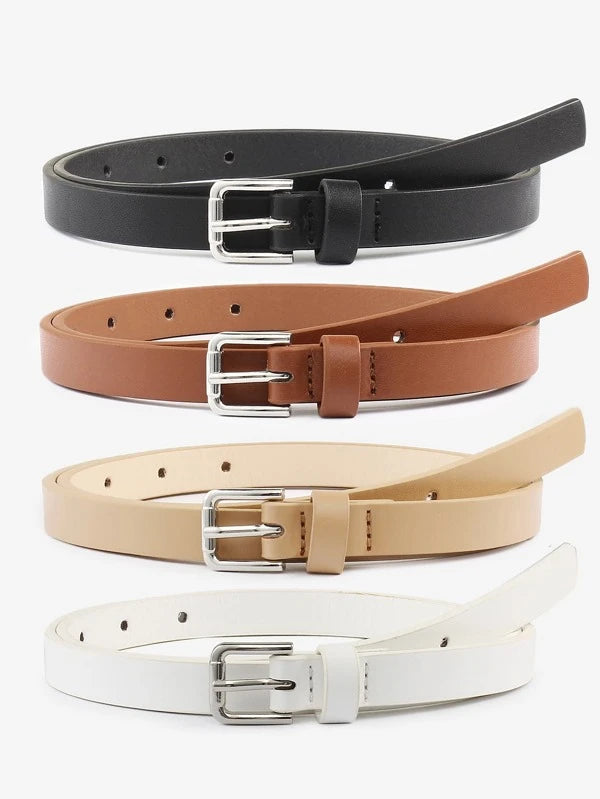 Shein- Square buckle belt 4 pcs