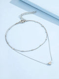 Shein- X Otwarte Drzwi 2-Piece Heart Embellishment Necklace