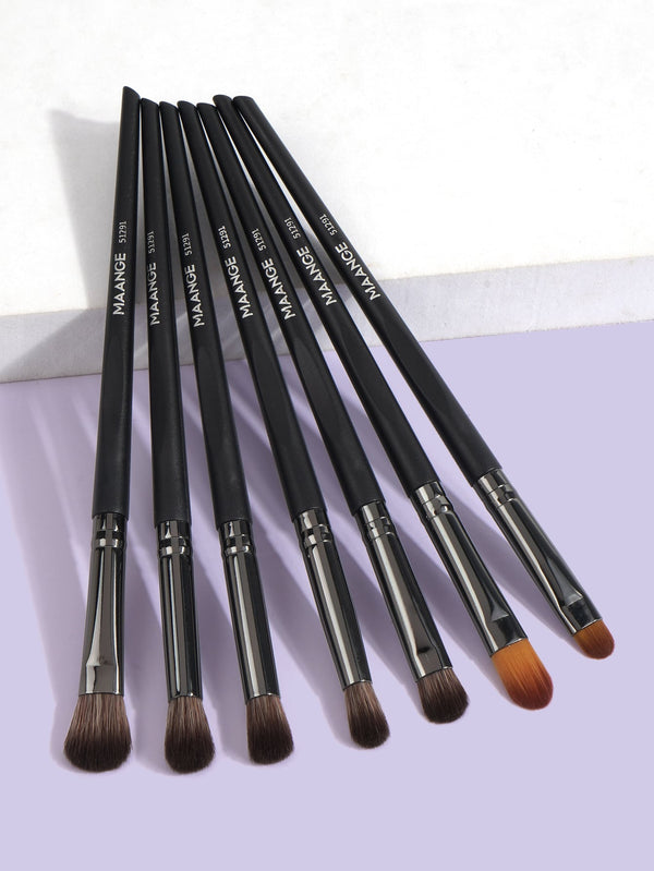 Shein - 7pcs Professional Eye Makeup Brush Set,Eye Shadow Brush,Smudge Brush,Concealer Brush,Makeup Tools With Soft Fiber For Easy Carrying,Brush For Travel