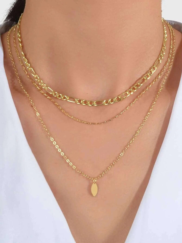 Shein- 2pcs Geometric Charm Necklace