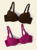 Shein Two-piece solid color lingerie bra set