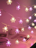 Shein 1pc 10/20/30 LEDs 2/3/4.5M Christmas Snowflake String Light