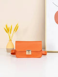 Shein - Twisted Lock Mini Neon Orange Belt Bag