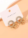 Shein- Round rhinestone earrings