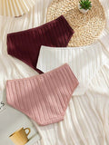 Shein - Solid color 3-piece underwear set