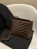 Shein - Quilted chevron square bag