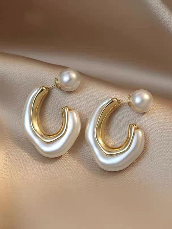 Shein - Faux Pearl Decor Earring Jackets