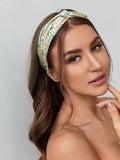 Shein- Katie Chandler floral print hairband with pleated detail