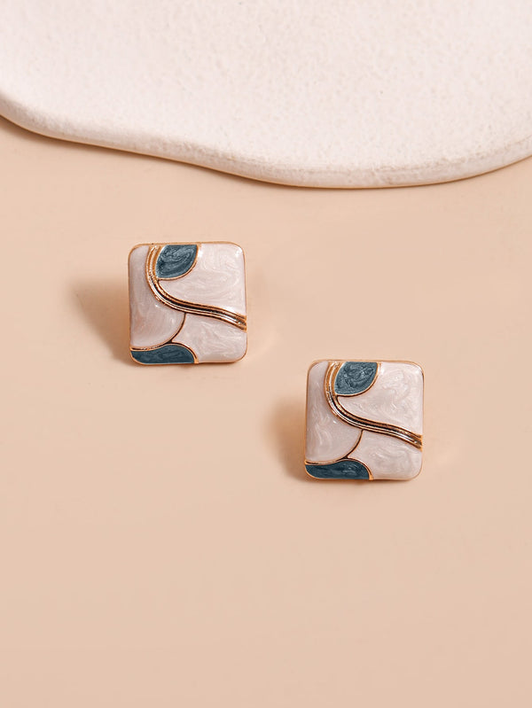 Shein - Geometric Stud Earrings