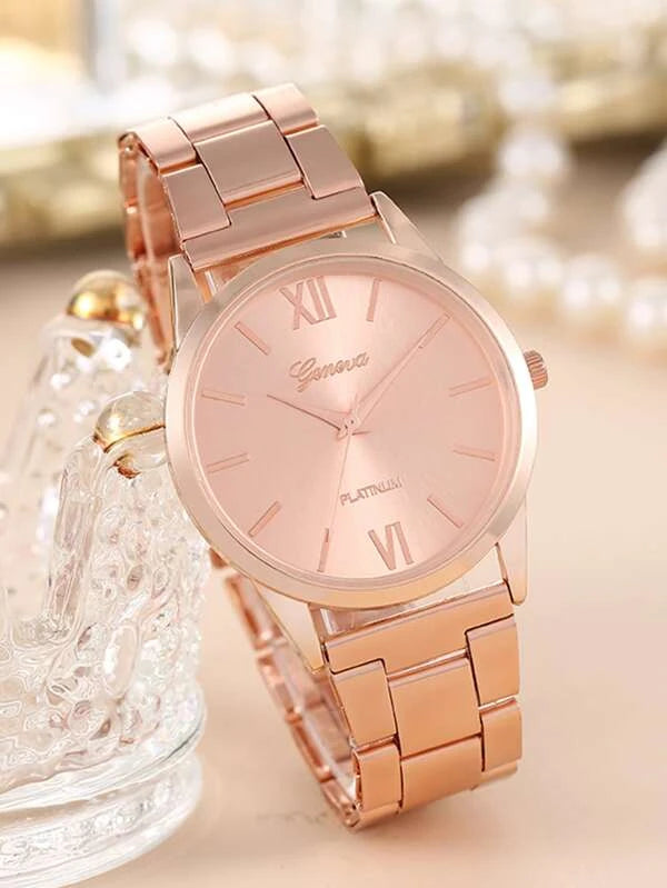 Nine West- Rose Gold-Tone Mesh Bracelet Watch For Women Bagallery Deal