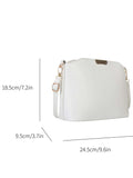 Shein - Minimalist Crossbody Bag White Square Bag for Work & Office