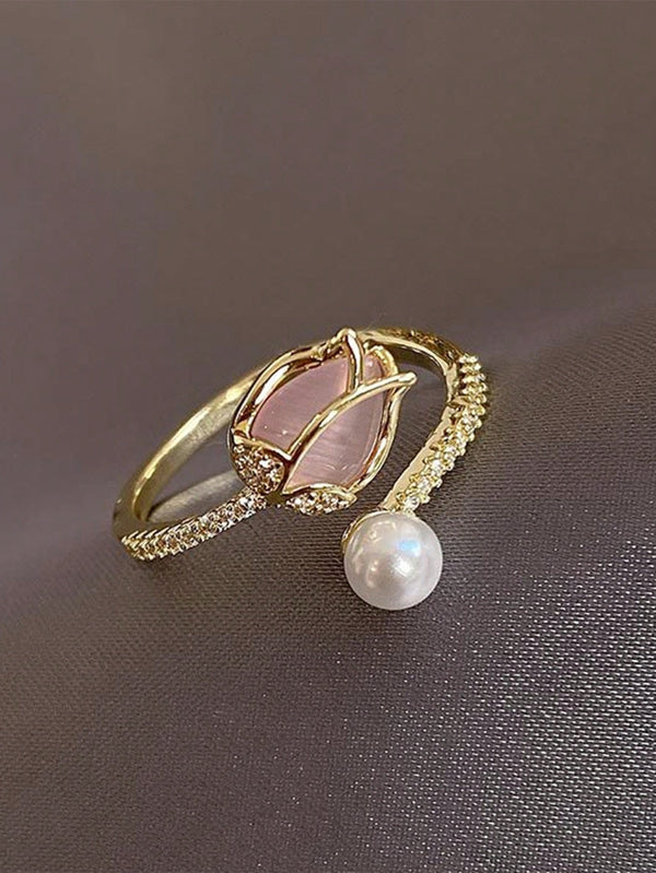 Shein - Faux Pearl Decor Ring